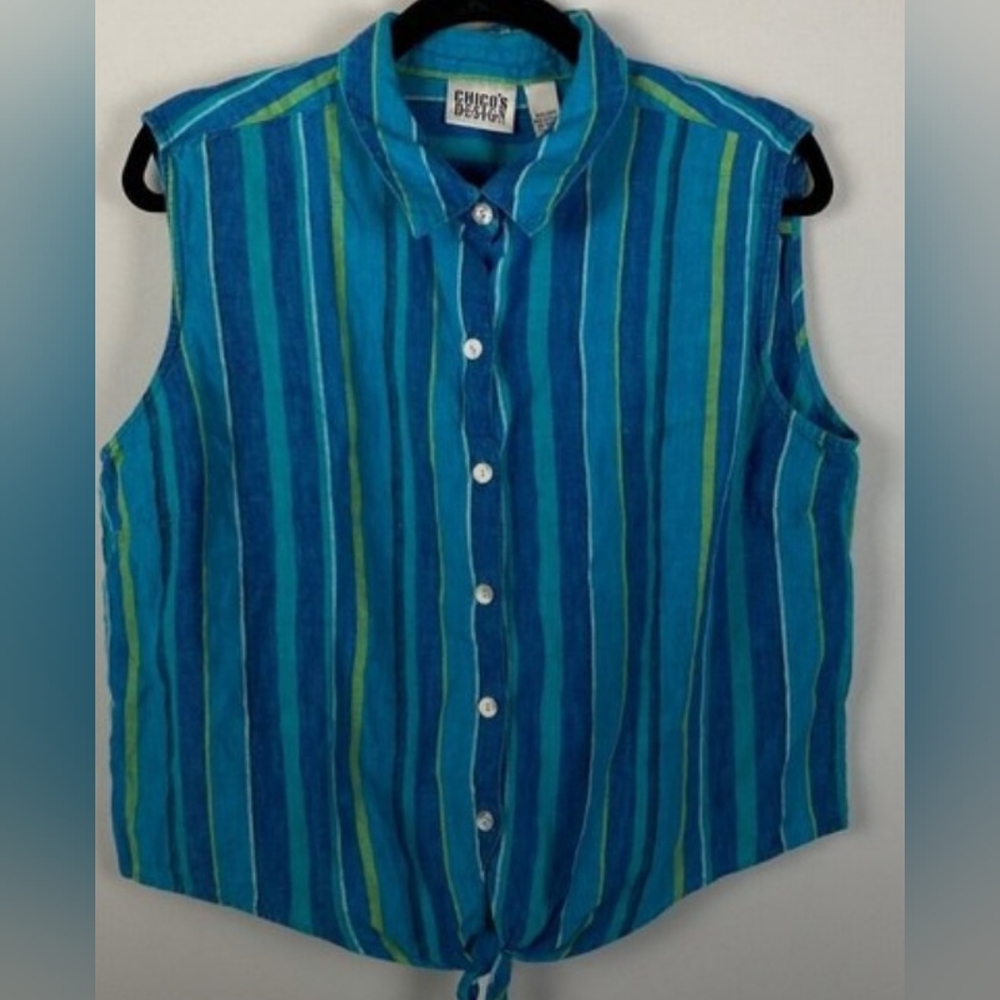 🔷 Chico's Button Down Tie-waist Top 🔷